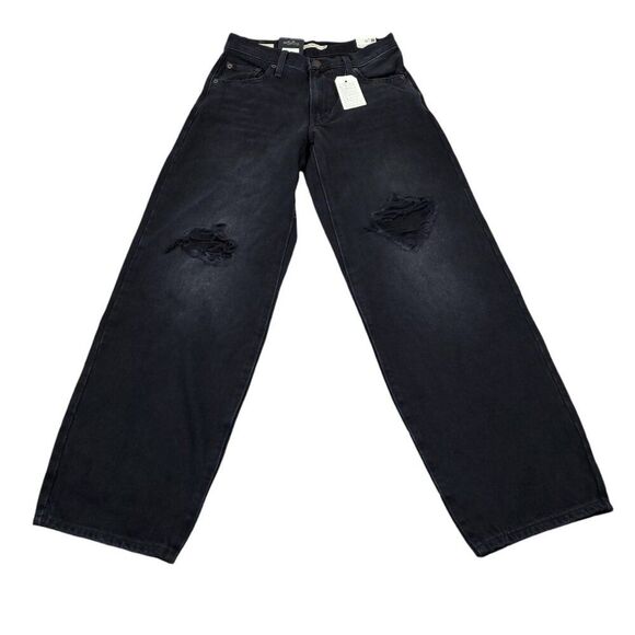 Levi's Premium Baggy Dad Black Loose Relaxed Size 24 x 30 Distressed Y2K - Picture 2 of 11